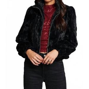 NEW CHASER puff sleeve jacket in licorice
